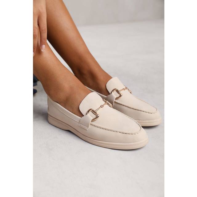 Womens 'Aster' Slip On Loafer With Metal Detailing - Beige - 7