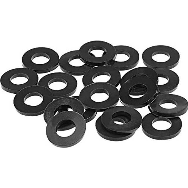 TERF M12 Black Nylon Flat Washer M12 / 12mm ID (Hole) x 24mm OD x 2.5mm Thickness Flat Nylon Washers - Pack of 25