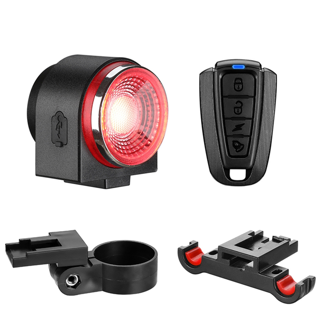 moresk-Bike Alarm Taillight USB Charging IPX65 Waterproof Bicycle Rear Light Brake Sensing Bicycle Lamp Anti Theft Alarm A8Pro