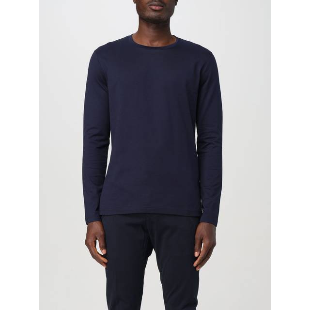 Dondup, Topp, Herr, S, Bomull, Cotton Jersey Långärmad T-shirt - blue (S)