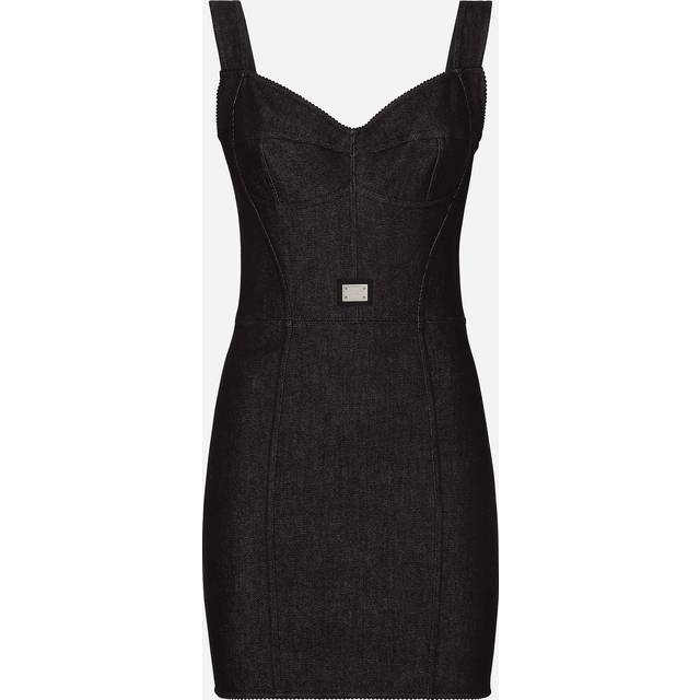 Dolce & Gabbana - Tulle-trimmed Denim Mini Dress - Navy - Blue - IT 38