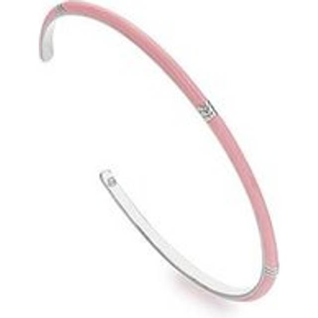 Hot Diamonds Enamel Plated Silver X TG Enamel Bangle Bracelet - Pink