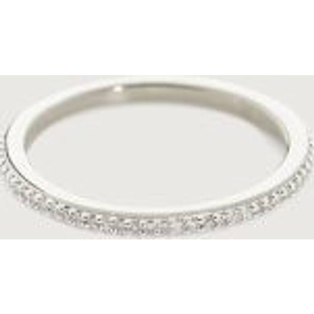 Monica Vinader Womens Sterling Silver Eternity Recycled-sterling and 0.12ct Diamond Ring P - STERLING SILVER