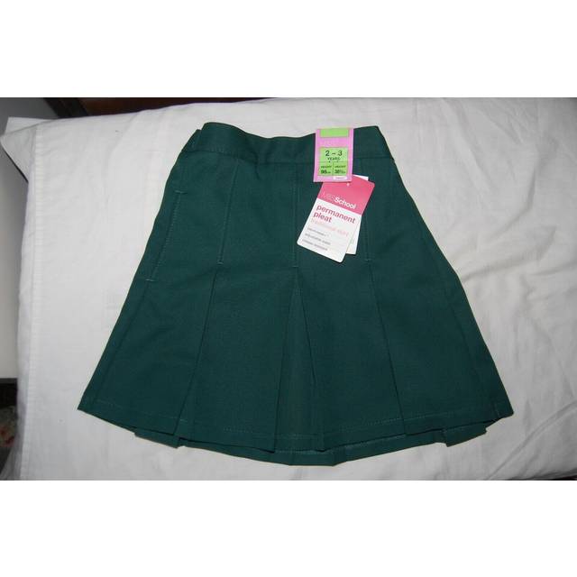 M&s traditional permanent pleat school skirt green age 2-3 years