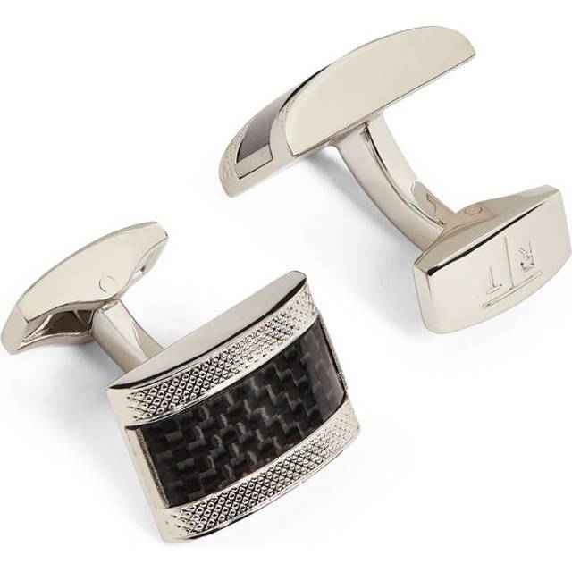 Tateossian Carbon Fibre D-Shape Cufflinks - Black - One size