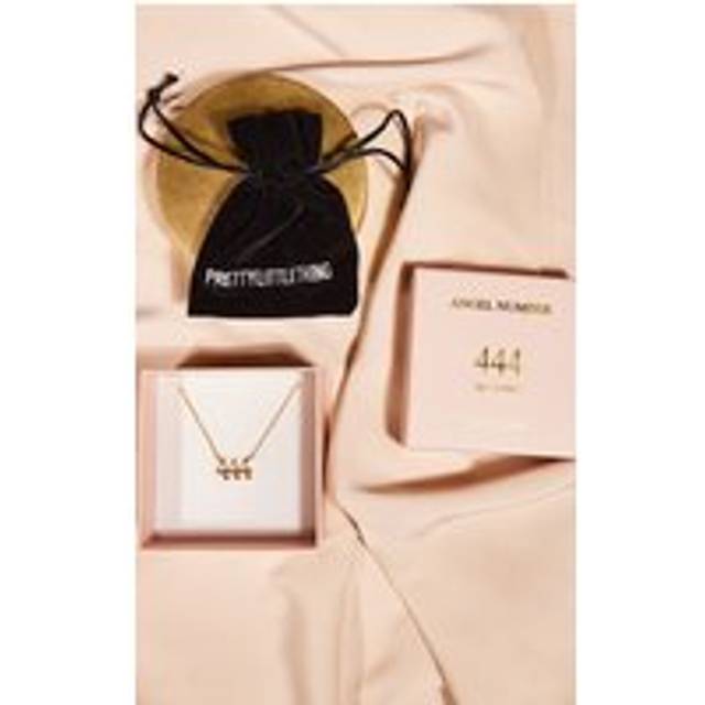 Real Gold Plated 444 Angel Number Necklace - One Size