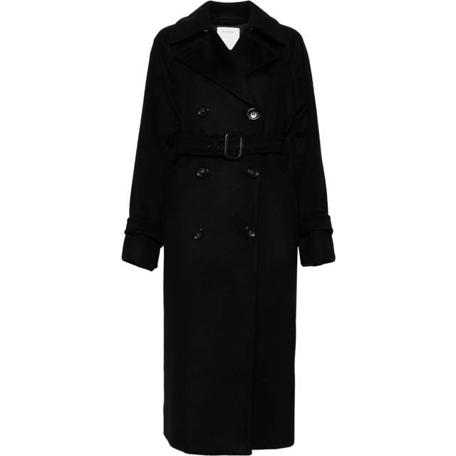 Sportmax, Trench Coats, female, Black, XS, Double-Breasted Coat