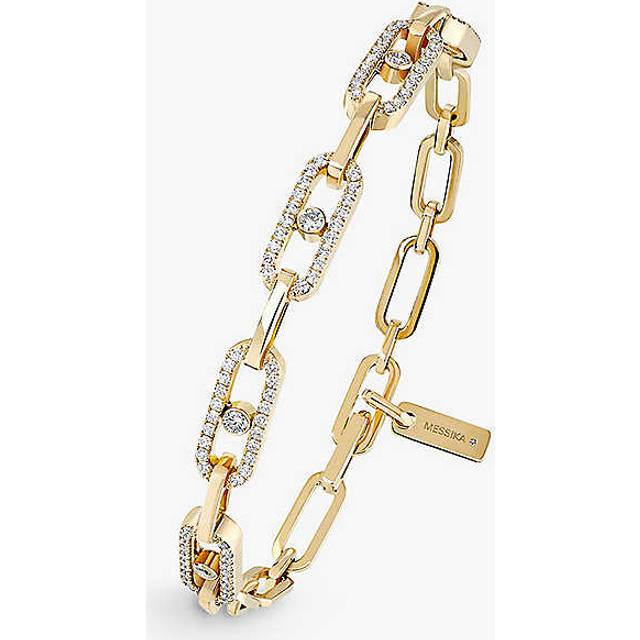 Messika Womens Yellow Gold Move Link 18ct Rose-gold and 0.82ct Diamond Bracelet 1 Size - YELLOW GOLD