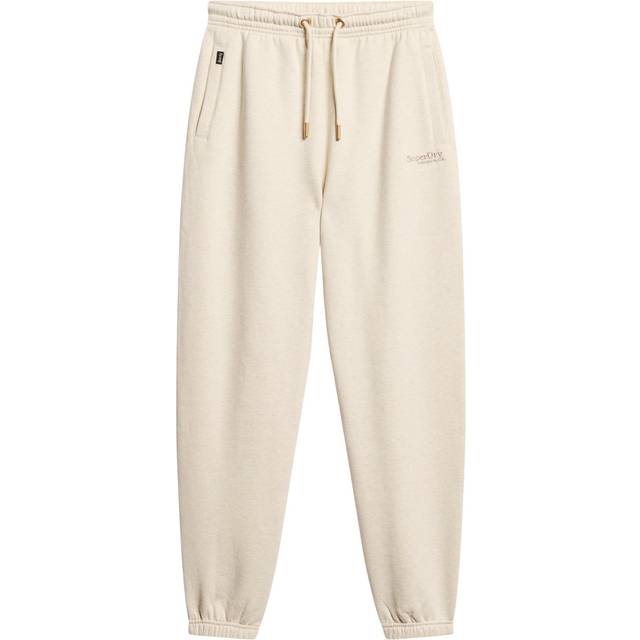Superdry for woman. W7011098A Jogger trousers with elasticated bottoms with Essential logo (XL), Beige, Casual, Cotton