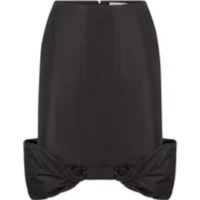 Taffeta Bow Peplum Midi Skirt