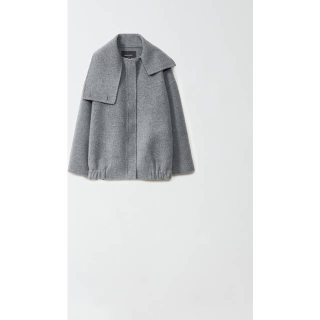 Fabiana Filippi, Light Jackets, female, Gray, S, Gray Wool Short Coat Aw24