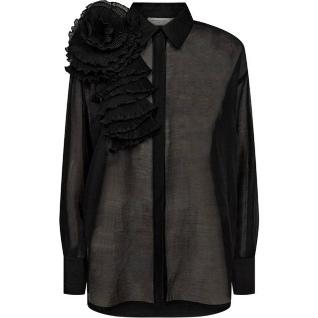COPENHAGEN MUSE cmbluebell-Frill-Shirt |Svart |XS