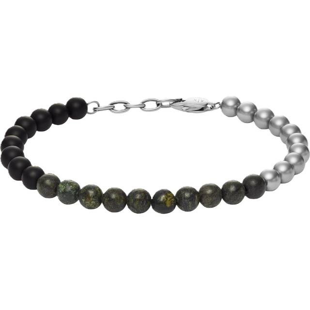 Armani Exchange Green Serpentine Beaded Bracelet, Green, Women