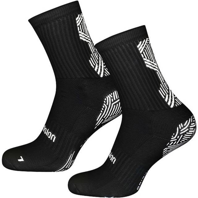 Size 9-12 ADULT Anti Slip Grip Sports Socks - BLACK - Football Gym Running