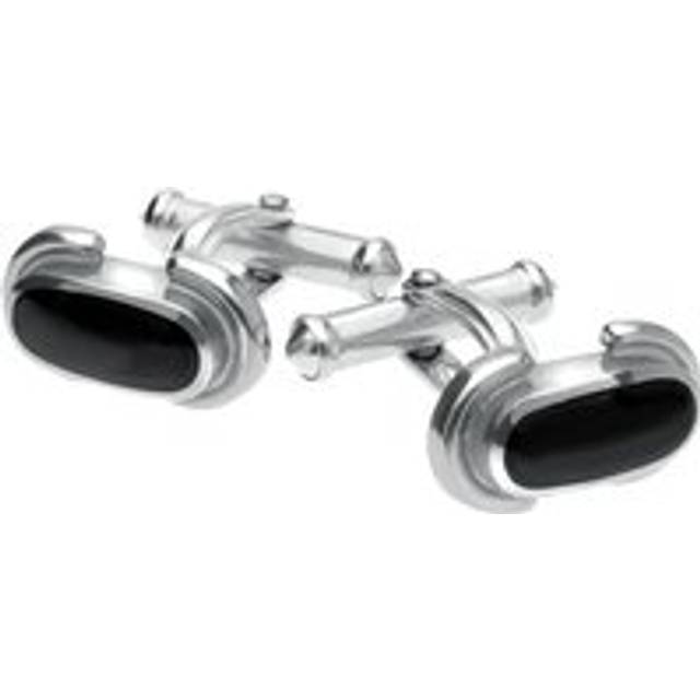 Sterling Silver Whitby Jet Dodgem Cufflinks