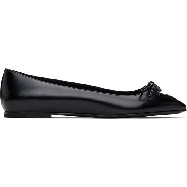 ALAÏA Black Lace-Up Ballerina Flats - 999 - NOIR - IT 35