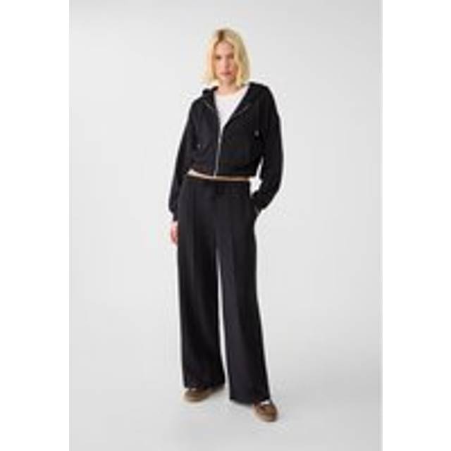 Stradivarius Soft-touch wide-leg trousers with seam detail Black XL