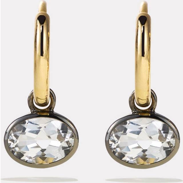 By Pariah Orbit Hoops - White Topaz & Black Rhodium - Pair