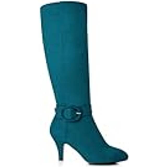 Joe browns women's knee high buckle boots, green, uk 4