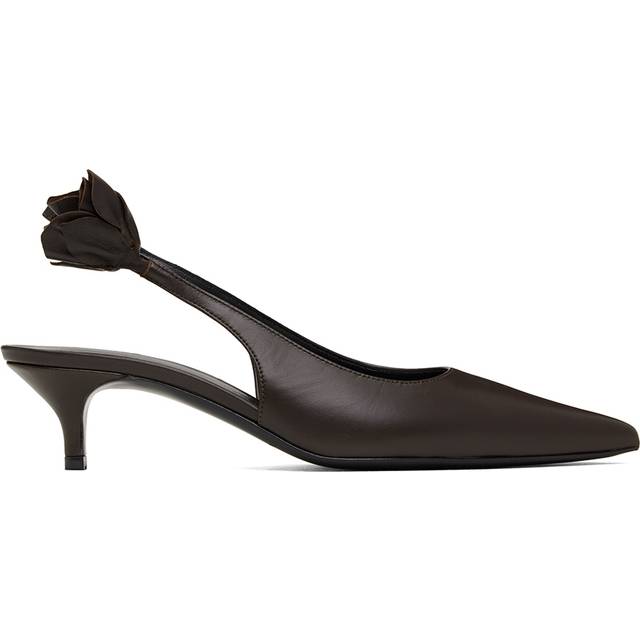 Magda Butrym Brown Slingback Rose Kitten Heels - Brown - IT 36.5