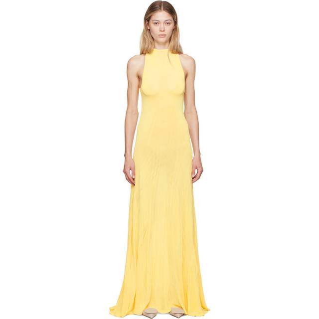 JACQUEMUS Yellow 'La robe maille Sculta' Maxi Dress - 210 Light Yellow - FR 44
