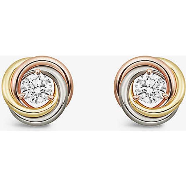 Cartier Womens Trinity 18ct White, Yellow, Rose-gold and 0.36ct Brilliant-cut Diamond Earrings 1 Size - MULTICOLOUR