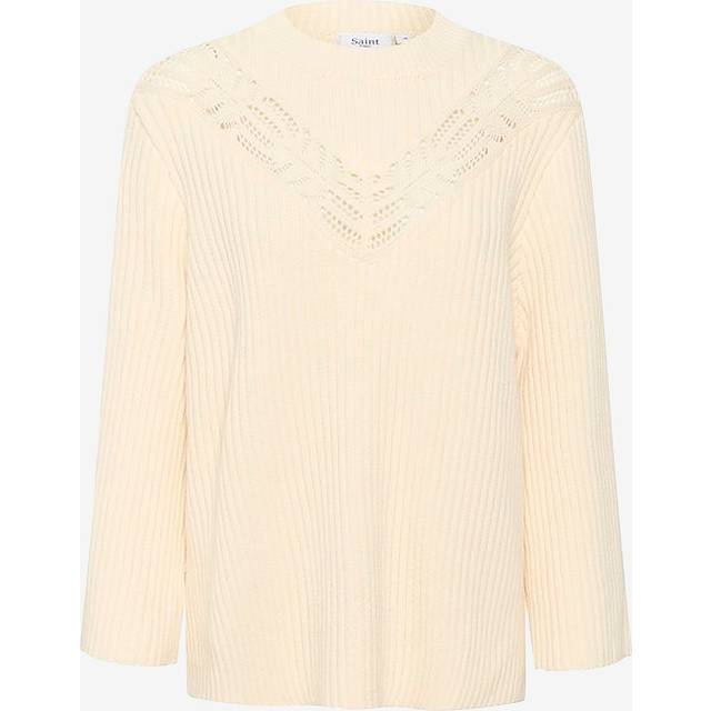 Saint Tropez Gilberta Round Neck Jumper, White