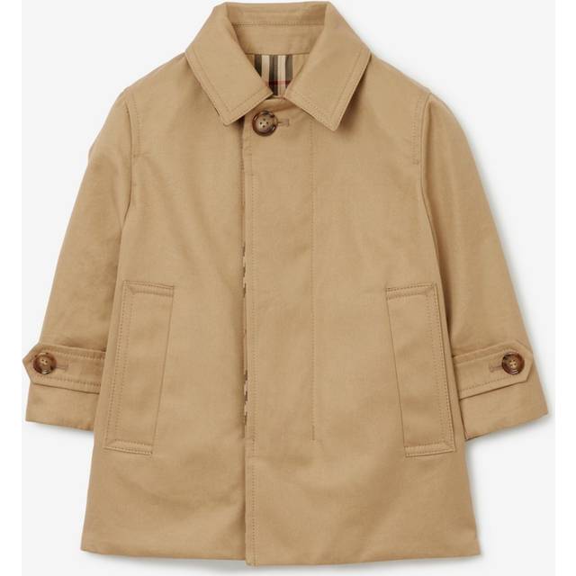Burberry Childrens Reversible Check Gabardine Car Coat - Archive Beige - 6M