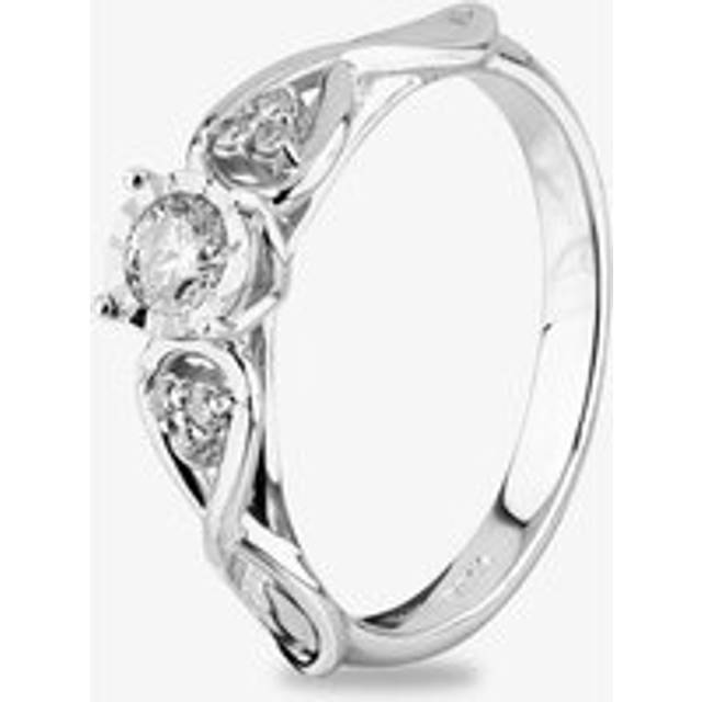 9ct White Gold 0.25ct Diamond Crossover Ring TH0101156 P - Silver