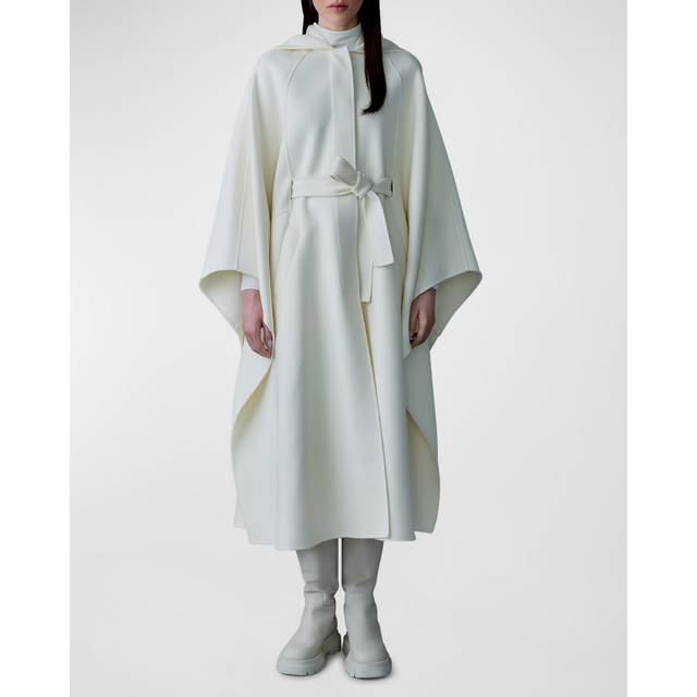 Kirstyn Double-Face Wool Cape Coat - CREAM - X-Small / Small