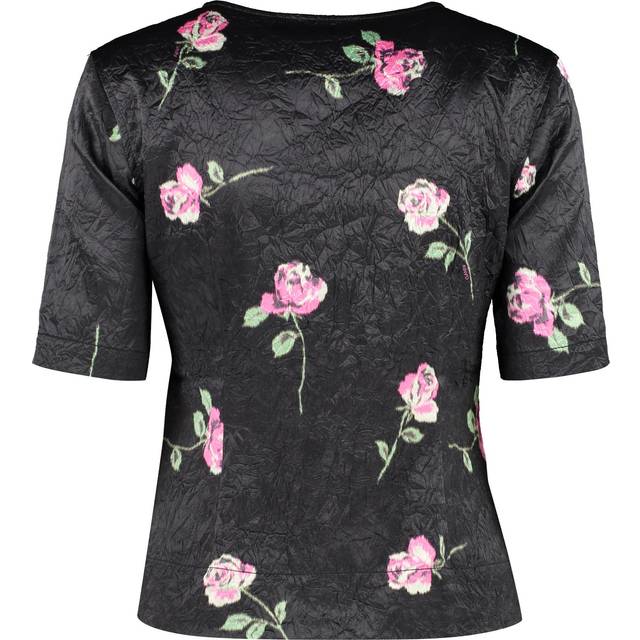 Top en satin froissé - Noir - 38