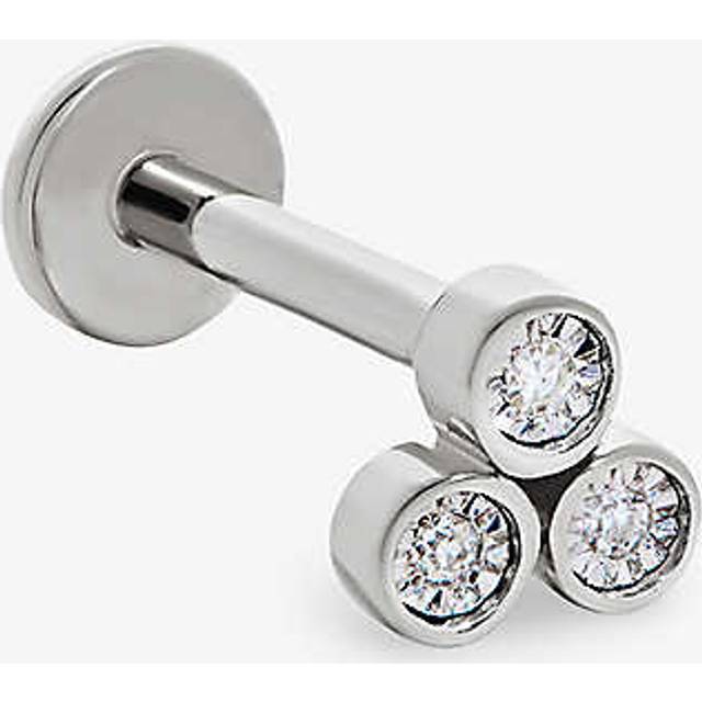 Monica Vinader Womens Yellow Gold Diamond Cluster 14ct White-gold and 0.009ct Single Stud Earring 1 Size - YELLOW GOLD