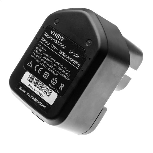 Vhbw - 1x Battery compatible with Hitachi dv 12DV, dv 10DV, dv 10DVA, DV10DVA, DV12DV, DW18D, dw 18D Power Tools (3300 mAh, NiMH, 12 v)