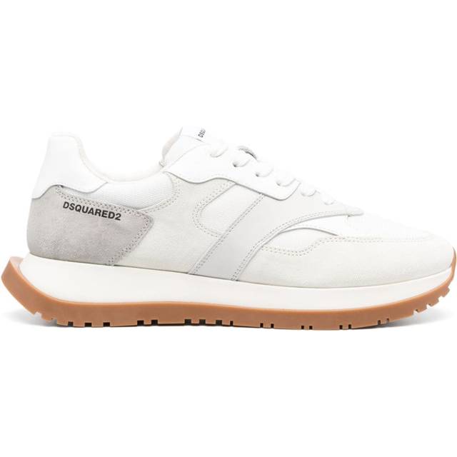 DSQUARED2 - colour-block panelled leather sneakers - men - Calf Leather/Fabric/Fabric/Rubber/Calf Leather - 46 - White