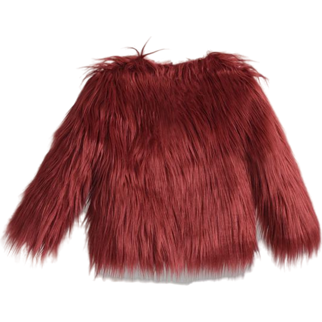 (Red, 4-5Years) Baby Kids Girls Fur Coat Outwear Winter Jacket KK