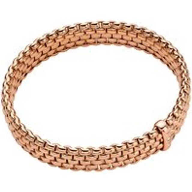 Fope Panorama 18ct Rose Gold 0.01ct Diamond Flexible Bracelet - M