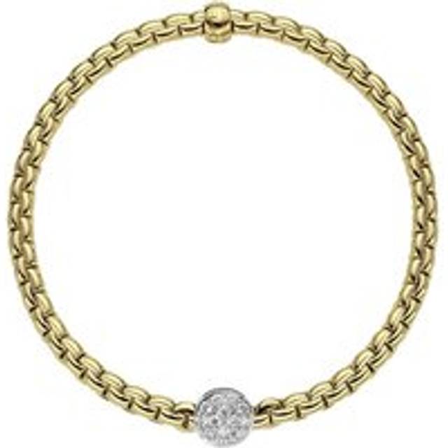Fope Eka Tiny 18ct Yellow Gold 0.22ct Diamond Bracelet - XS