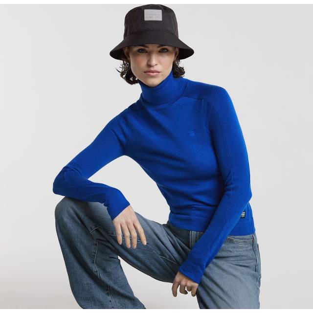 G-Star for woman. D25510-D847-888 Core Slim pullover blue (XS), Casual, Wool
