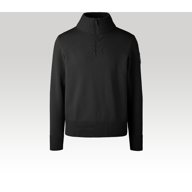 Canada Goose Mens Black Rosseau Brand-patch Wool Jumper Xxl - BLACK
