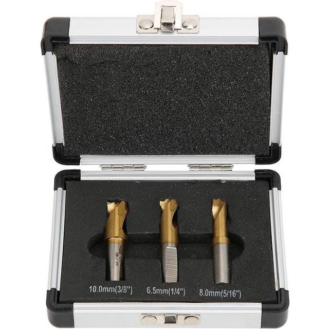 3Pcs HSS CO Cobalt Spot Weld Cutter Kit Titanium Spot Weld Cutter Drill Bit Set Solder Tools for Automotive Sheet Metal Working