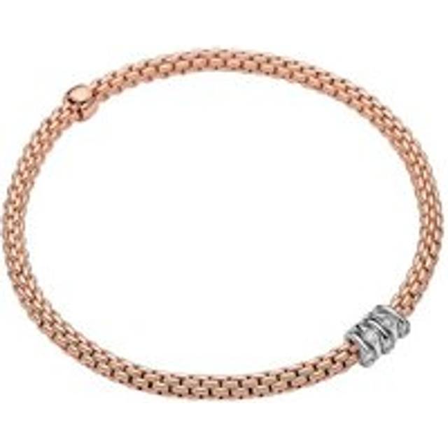 Fope Prima 18ct Rose Gold 0.07ct Diamond Flexible Bracelet