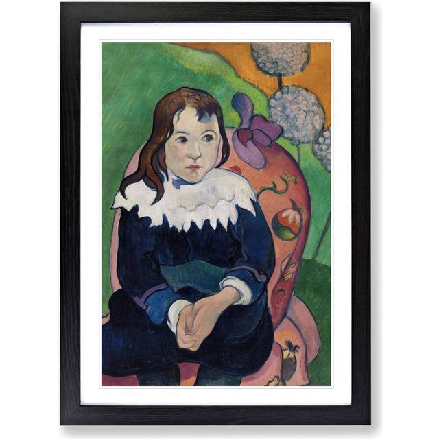 Portrait of a Child by Paul Gauguin - Picture Frame Painting - Black Framed (65cm H x 48cm W x 2cm D)
