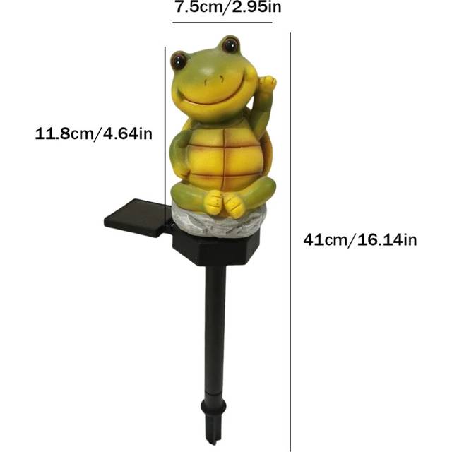 (Turtle Lamp) LED Solar Light Simulation Owl Lawn Stakes Lamp Yard Art Home Garden Decoration