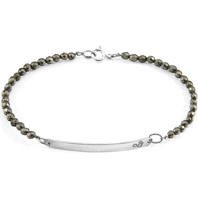 Brown Pyrite Purity Silver and Stone Bracelet