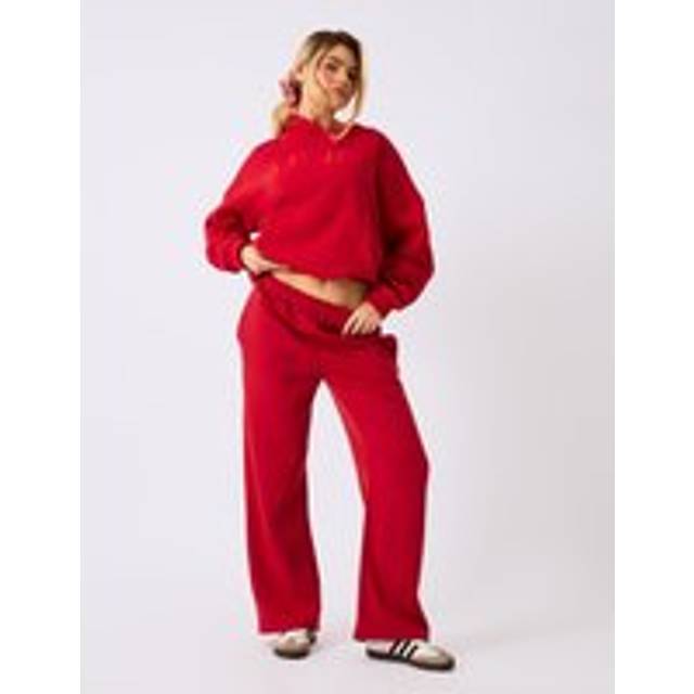 Kaiia Wide Leg Joggers Red - red