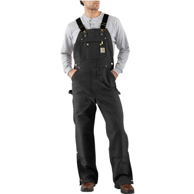Carhartt Men's Loose Fit Firm Duck Bib Overall  Black  38W x 36L
