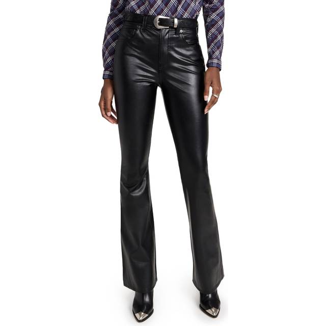 Beverly High-Rise Skinny Flare Faux Leather Jeans - BLACK - 25