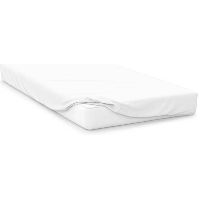 100% Cotton Jersey Range Fitted Sheet - White (Double (4&#39;6))