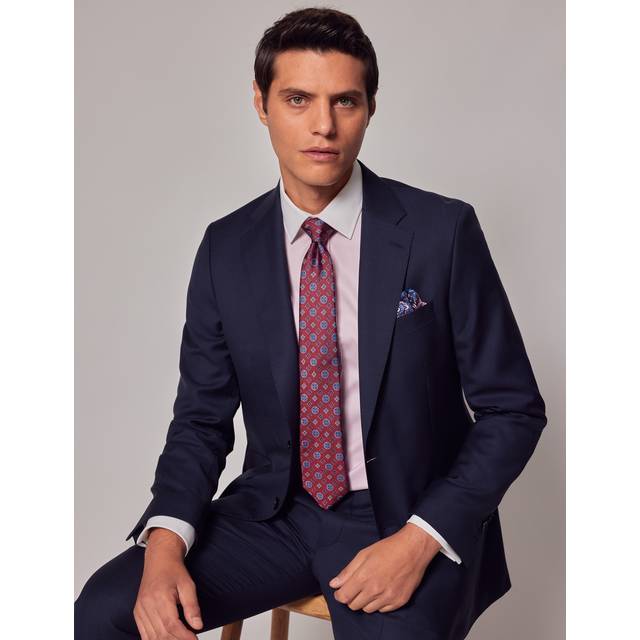 Hawes & Curtis Tailored Fit Navy Windowpane Check 1913 Suit Jacket Size: 36 reg (EU 46)