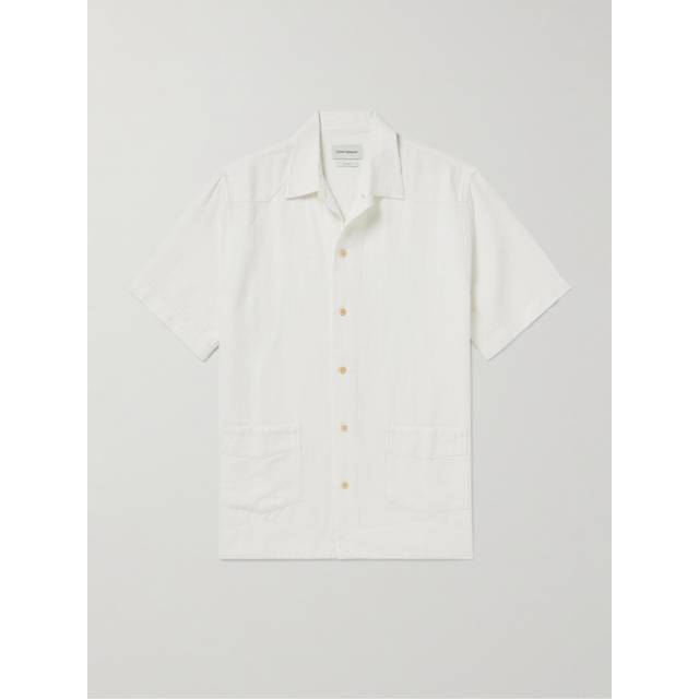 Oliver Spencer - Camp-Collar Linen and Cotton-Blend Jacquard Shirt - Men - White - XXL